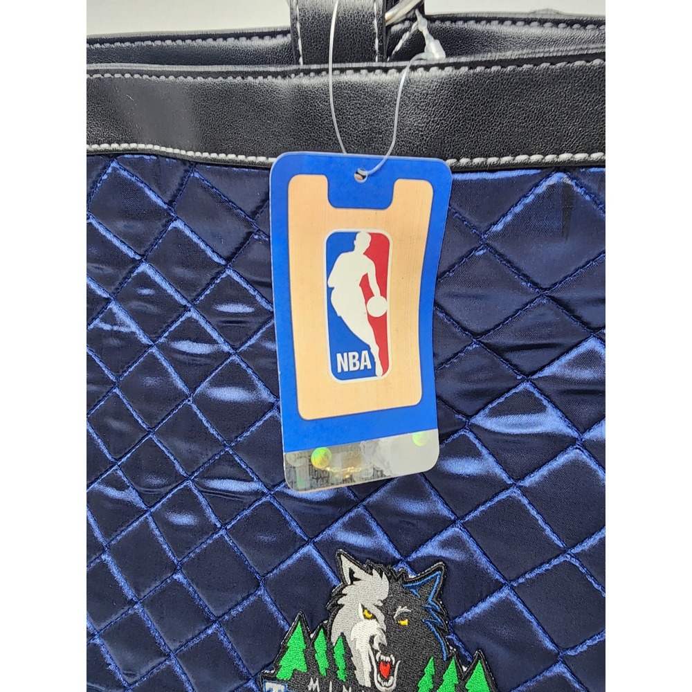 NBA Womens Minnesota Timberwolves Quilted Tote Bag Satin Blend Casual Size OS - Picture 5 of 10